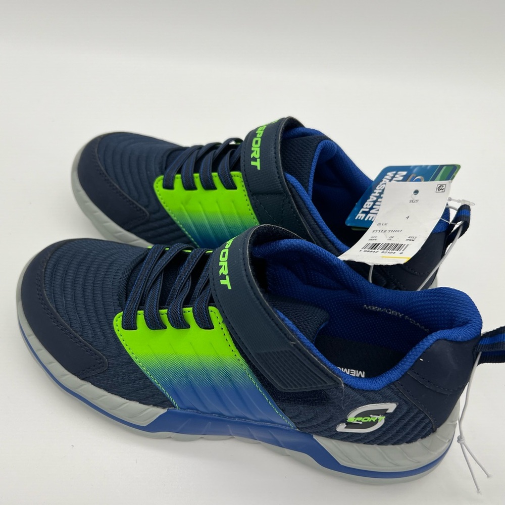 S Sport Skechers Theo Boys Sneakers Blue Green - Picture 5 of 6